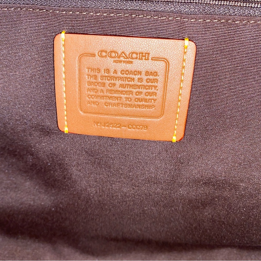 Coach Large rowan satchel Brown Suede New purse - Picture 11 of 16